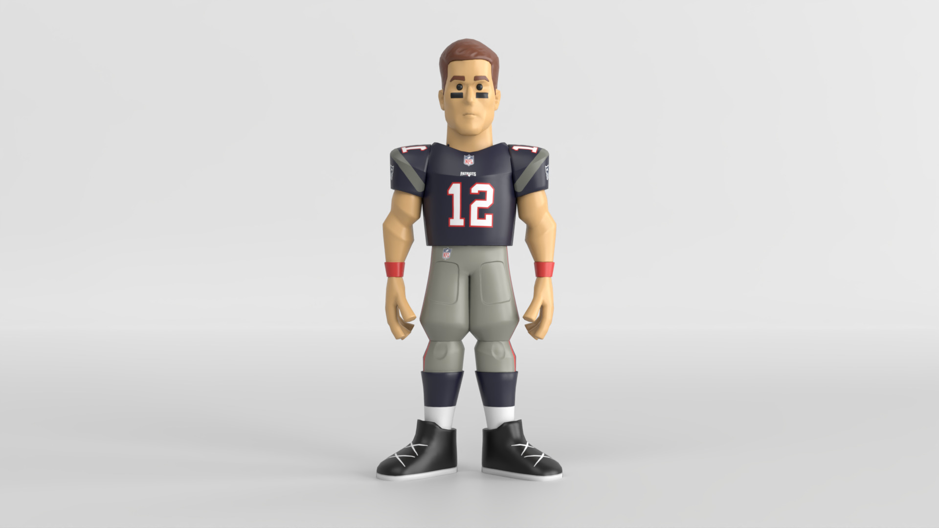 Stylized NFL Football Player Toy 3D Model PBR 4K Textures Low-poly 3D model_1