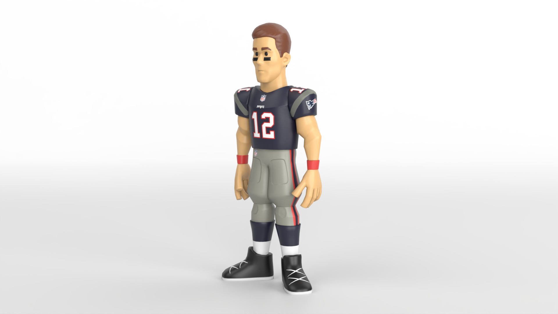 Stylized NFL Football Player Toy 3D Model PBR 4K Textures Low-poly 3D model_2