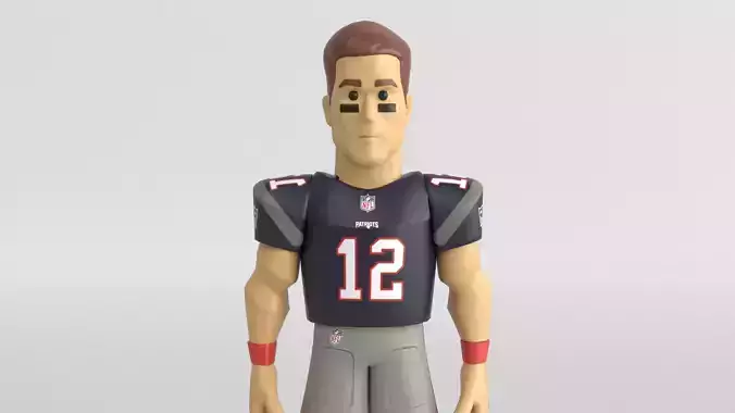 Stylized NFL Football Player Toy 3D Model  PBR 4K Textures Low-poly 3D model