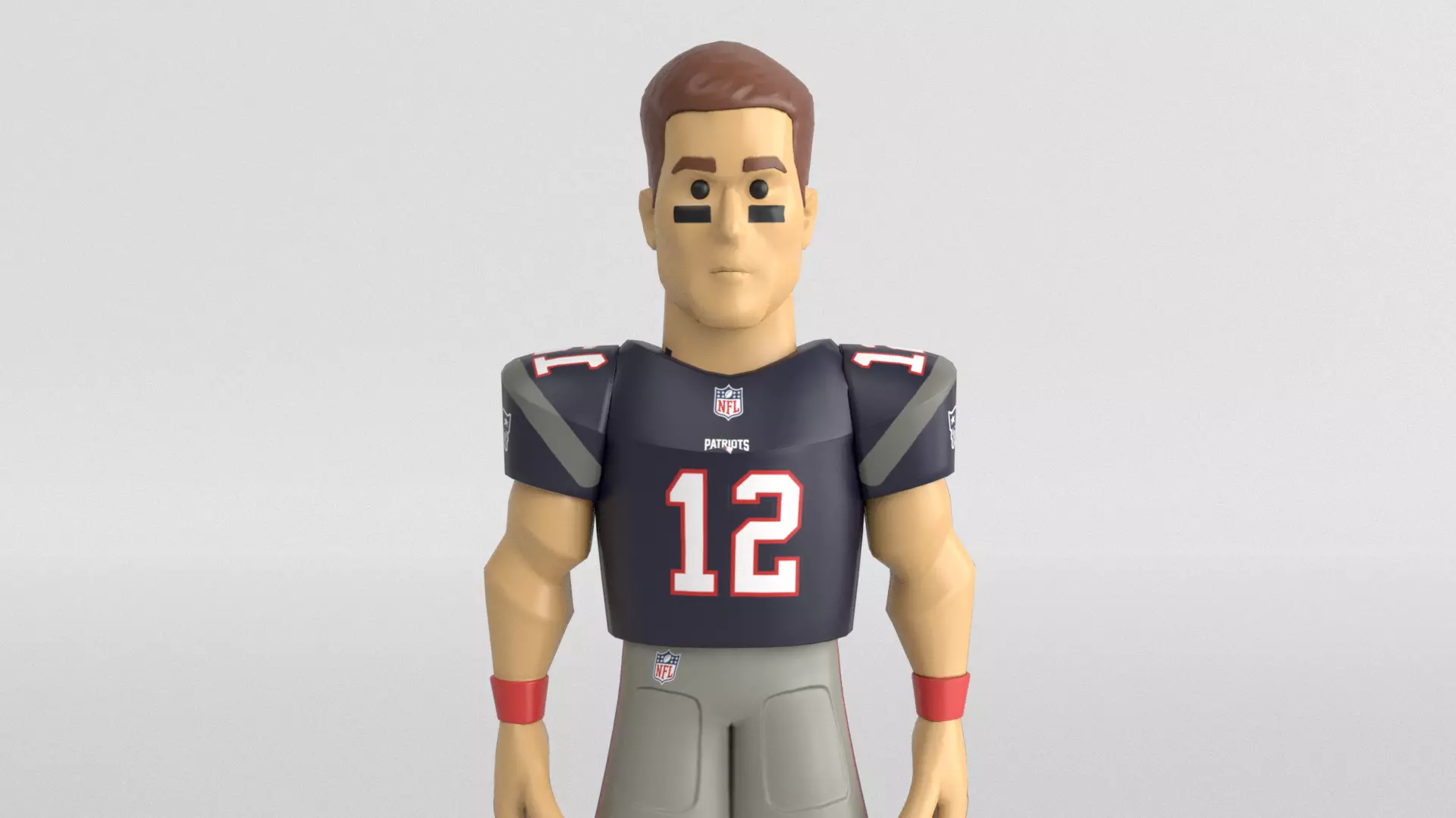 Stylized NFL Football Player Toy 3D Model PBR 4K Textures Low-poly 3D model_0