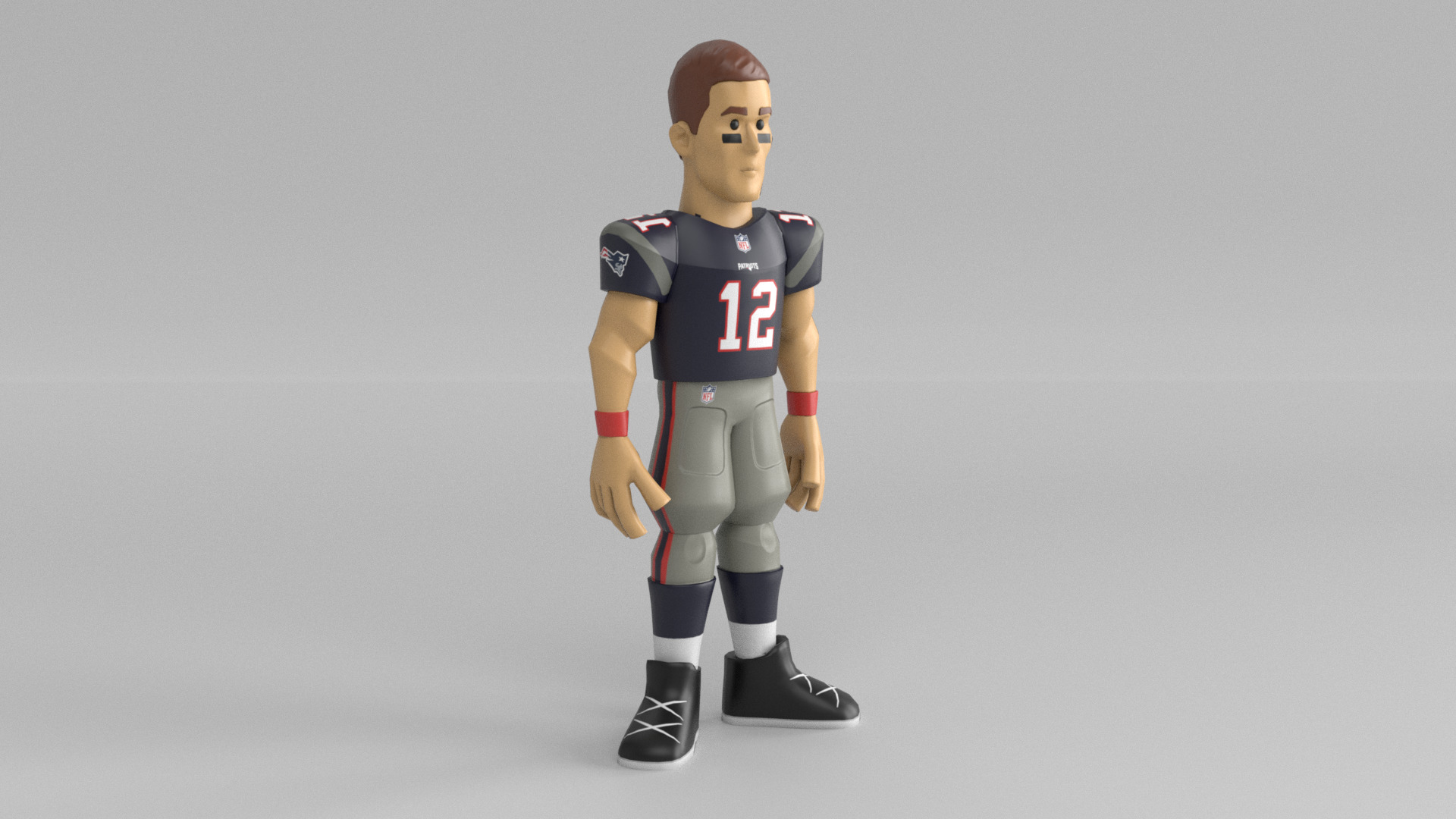 Stylized NFL Football Player Toy 3D Model PBR 4K Textures Low-poly 3D model_3