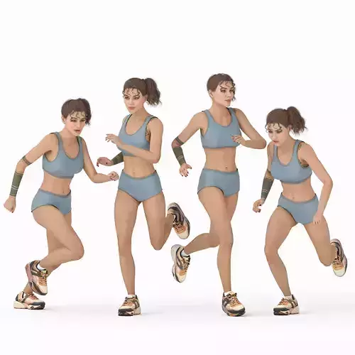 Character - Performing Standing Leg Circle Exercise  Low-poly 3D model
