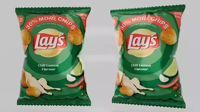 chips packet  3D mockup Low-poly 3D model