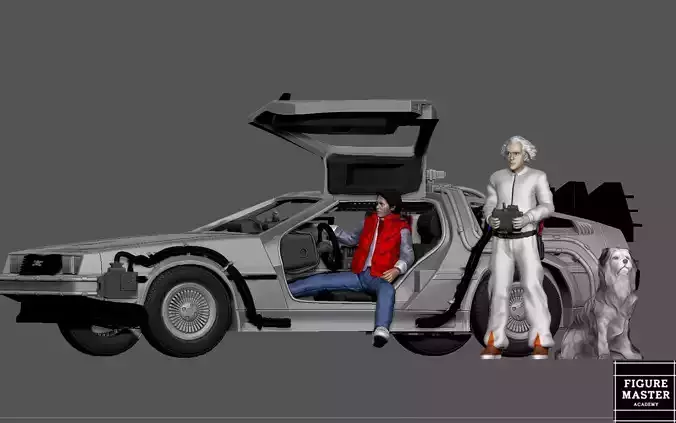 MARTY MCFLY DOC EMMETT BROWN  BACK TO THE FUTURE 1-24 SCALED