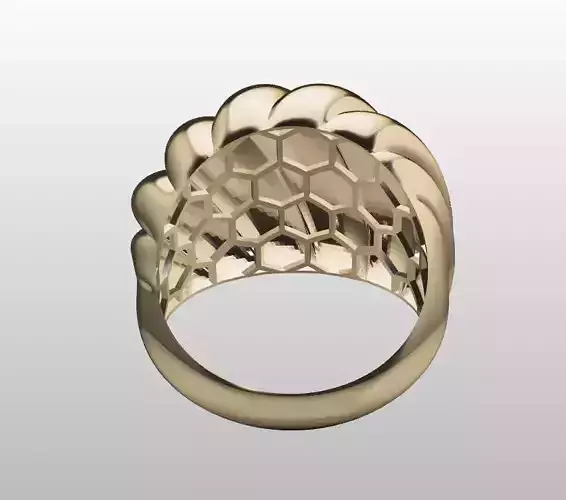Fluted Ring 3D print model
