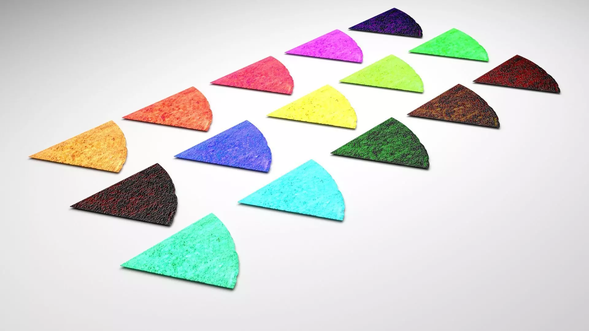 Colored Nachos Chipses Set 3D model