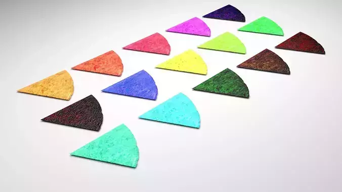 Colored Nachos Chipses Set 3D model