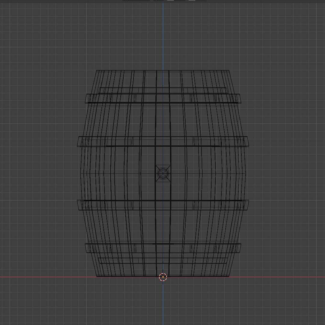 Wooden Barrel  Low-poly 3D model_4