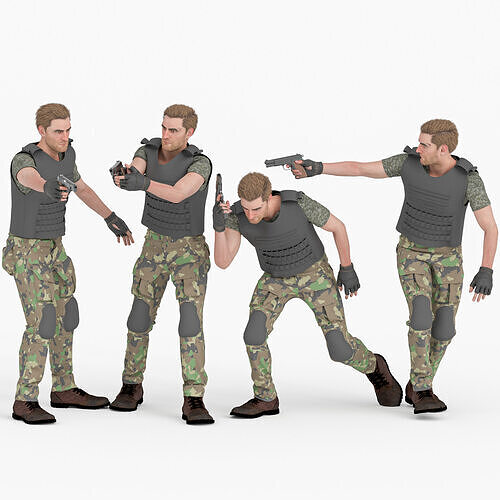 Mercenary Character - Tactical  Low-poly 3D model