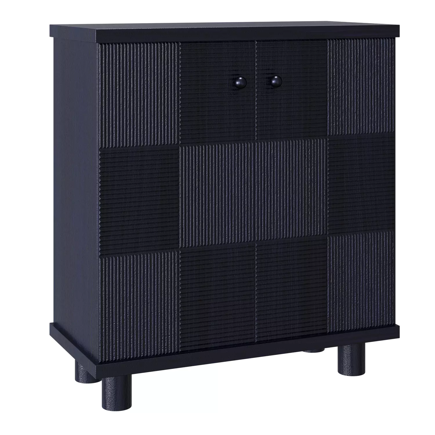 Hazel Pencil Reed Bar Cabinet 3D model