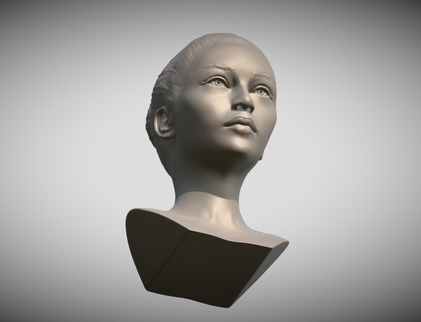 Attractive woman bust 3D printing ready 5 3D print model_15