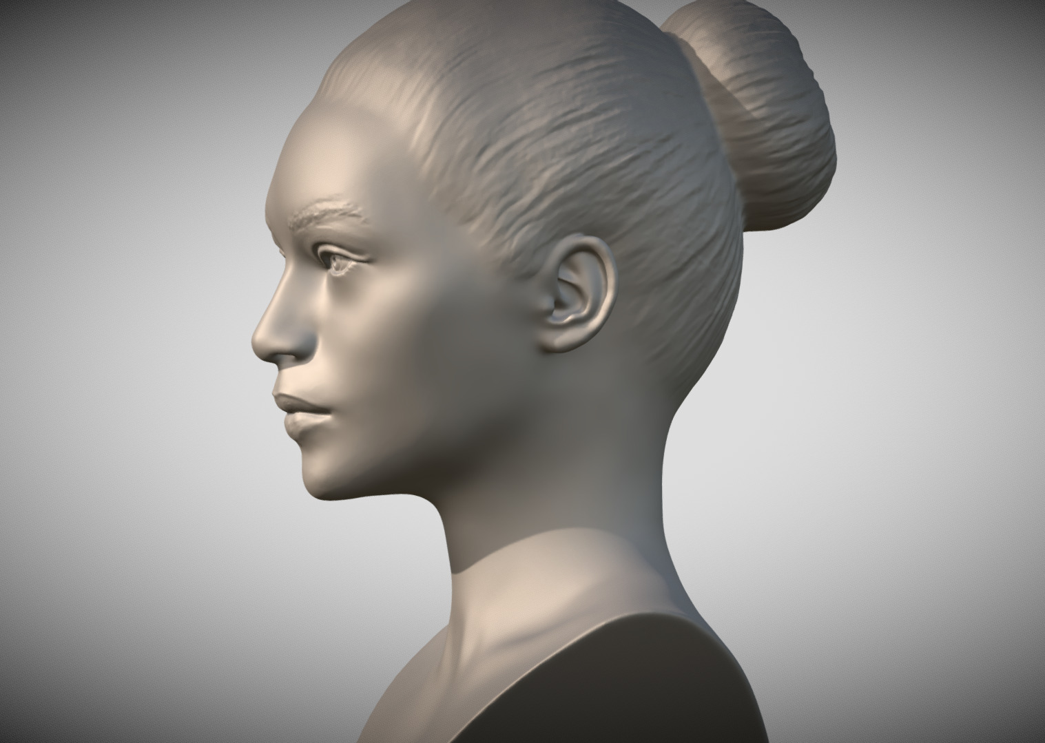 Attractive woman bust 3D printing ready 5 3D print model_3