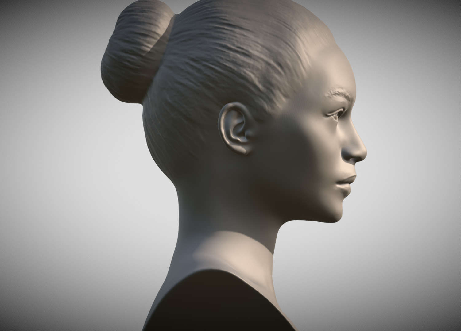 Attractive woman bust 3D printing ready 5 3D print model_7