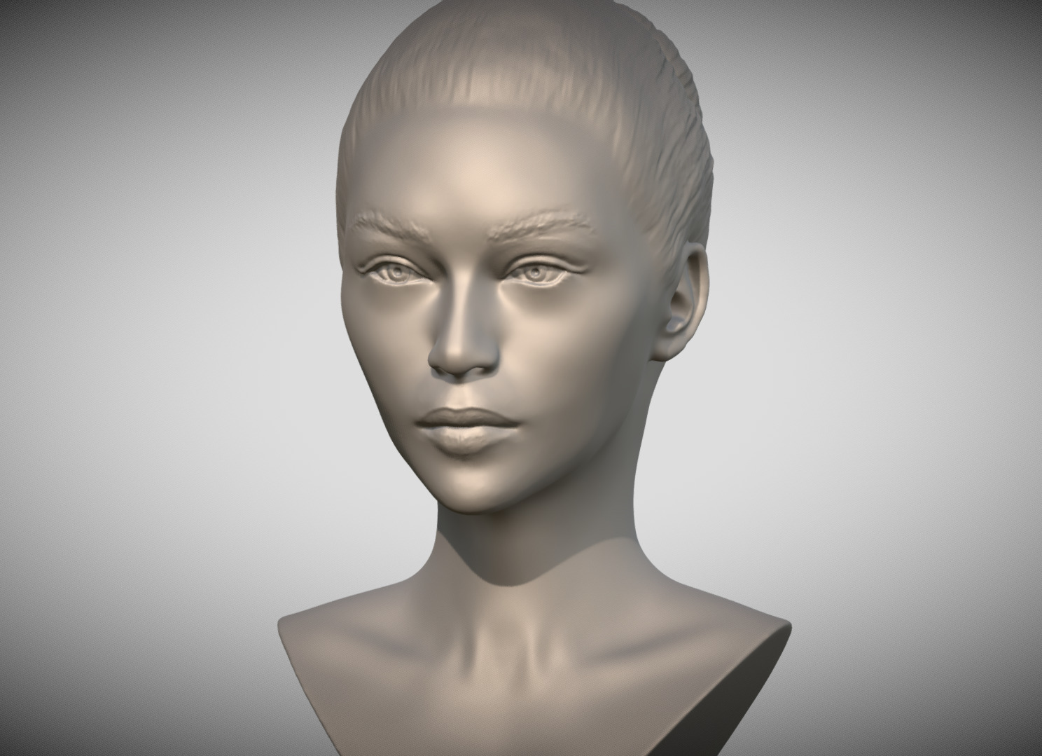 Attractive woman bust 3D printing ready 5 3D print model_1
