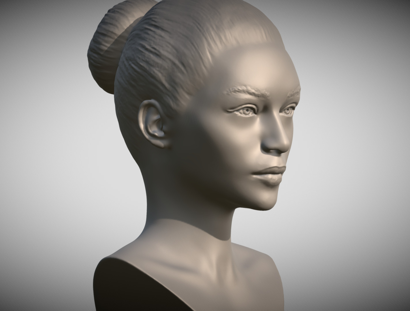 Attractive woman bust 3D printing ready 5 3D print model_8