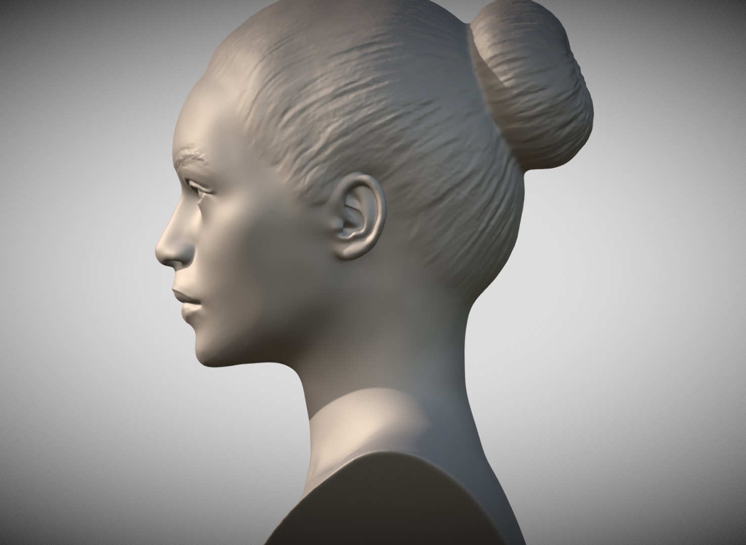Attractive woman bust 3D printing ready 5 3D print model_4