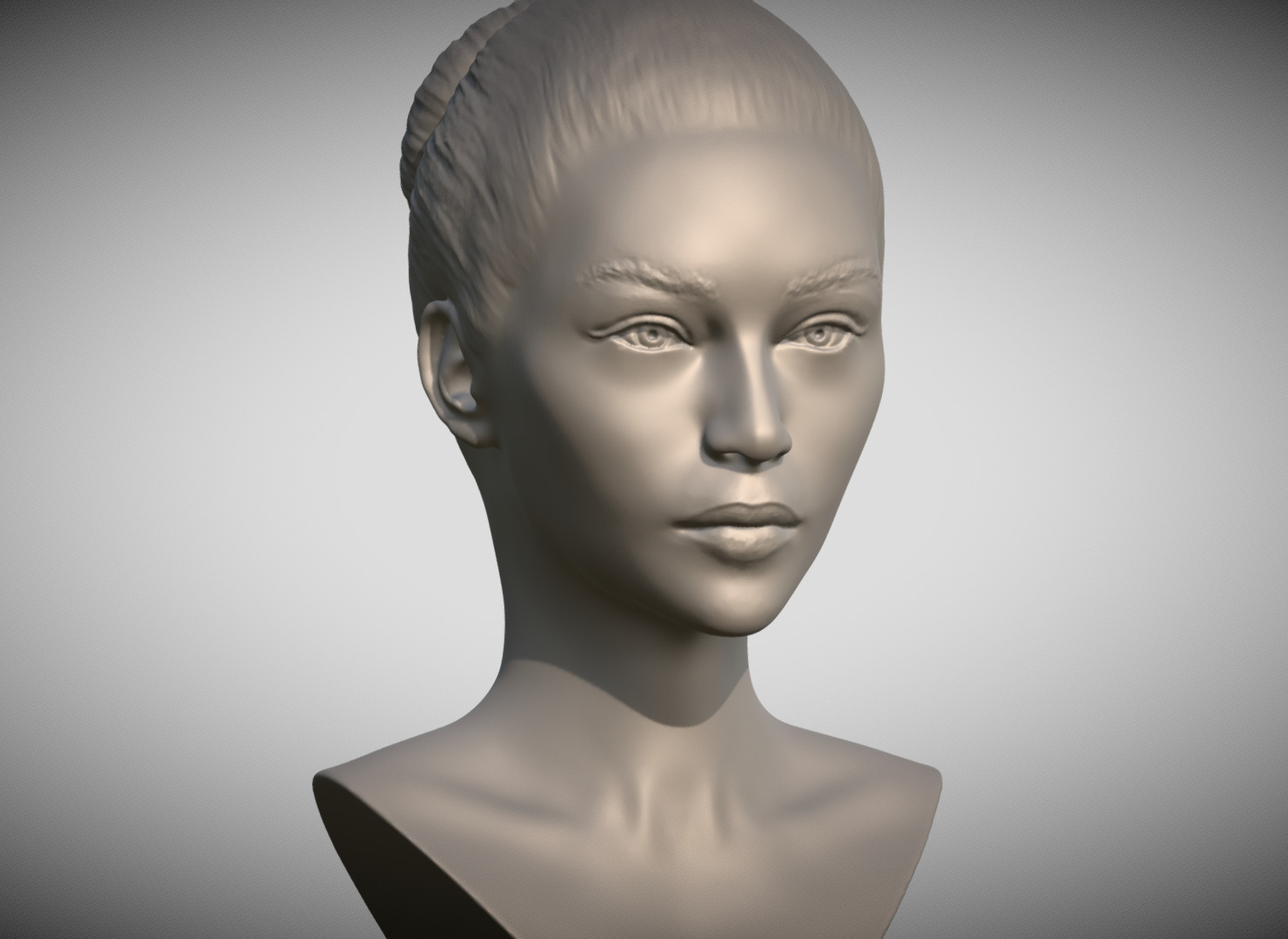 Attractive woman bust 3D printing ready 5 3D print model_9