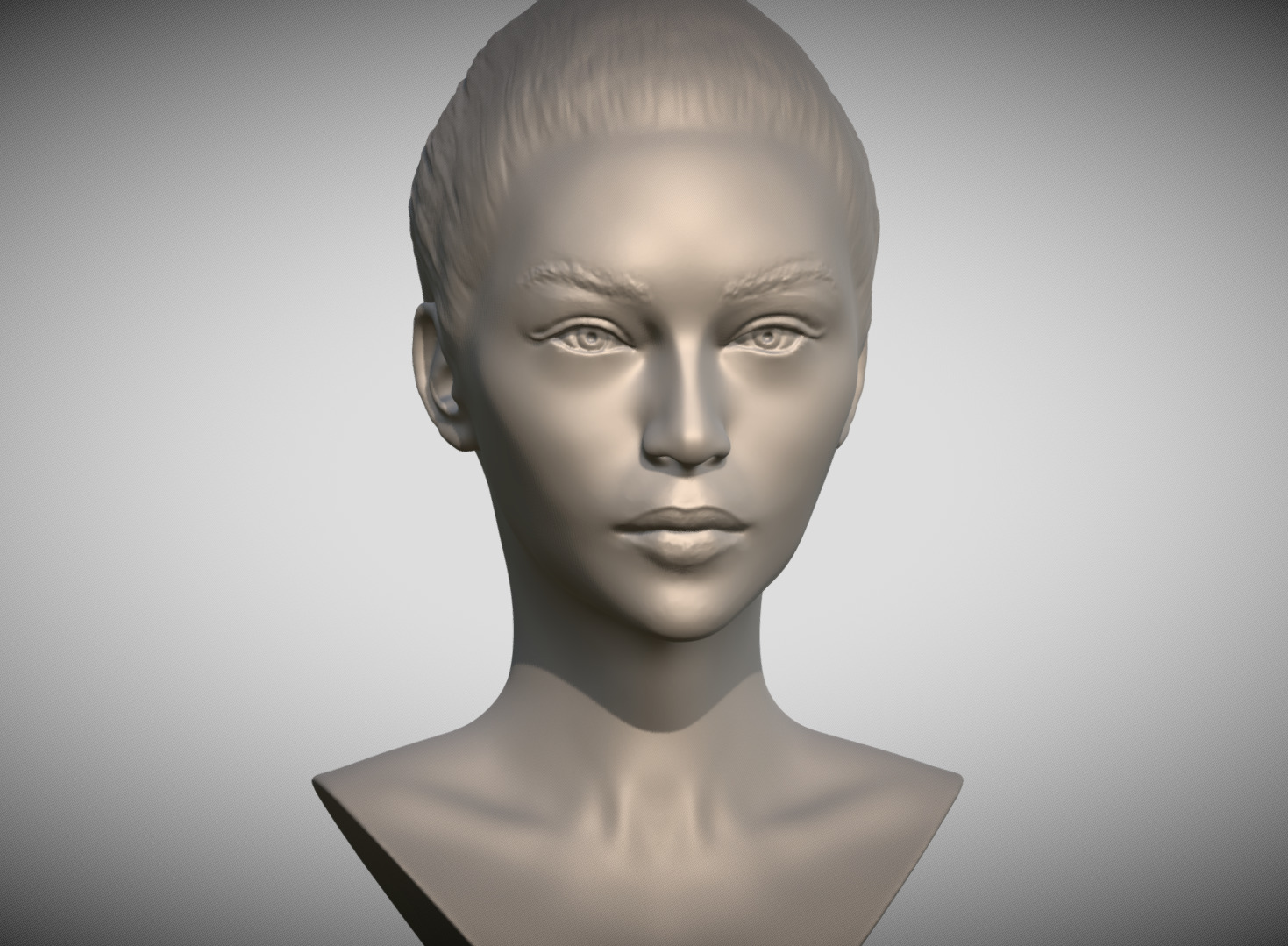 Attractive woman bust 3D printing ready 5 3D print model_10