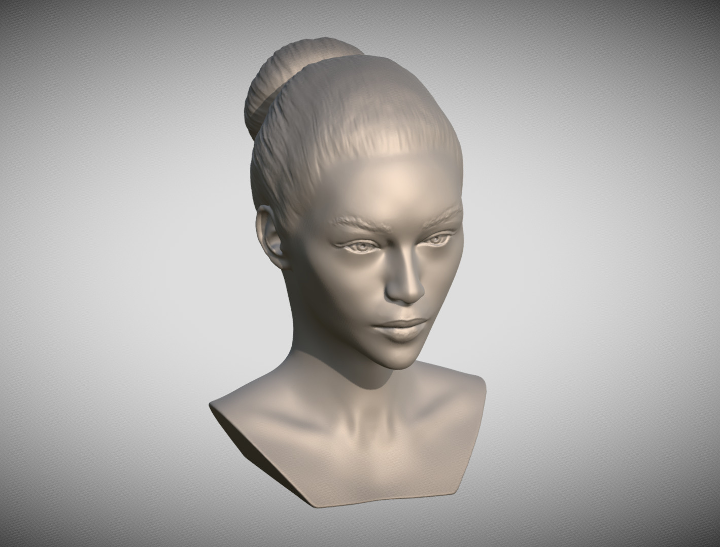 Attractive woman bust 3D printing ready 5 3D print model_14