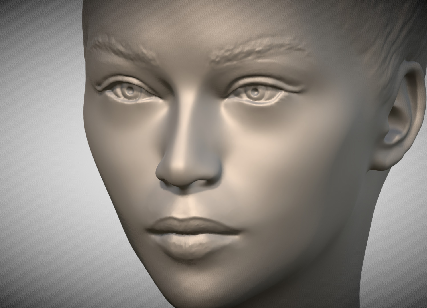 Attractive woman bust 3D printing ready 5 3D print model_12