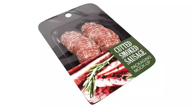 Sliced smoked sausage with packaging