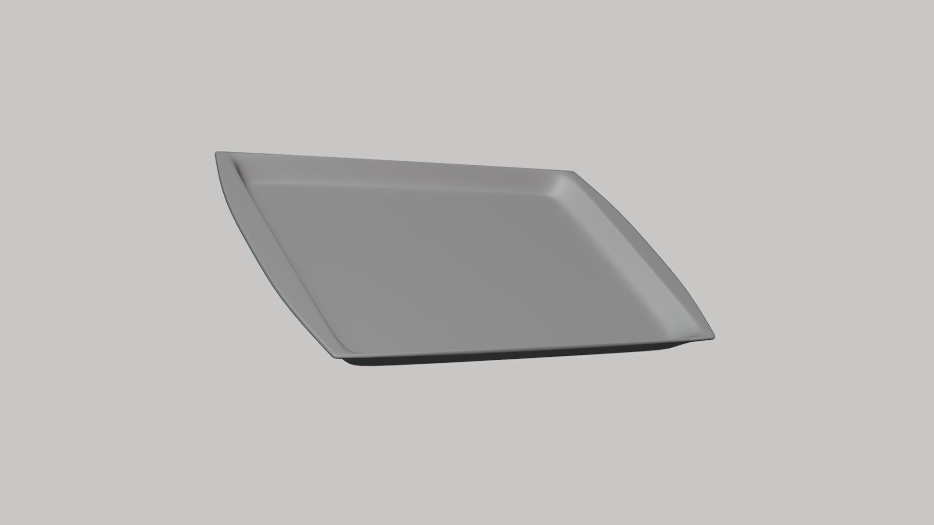 Basic Serving Tray - Geometry Only No Textures No Materials 3D model_4