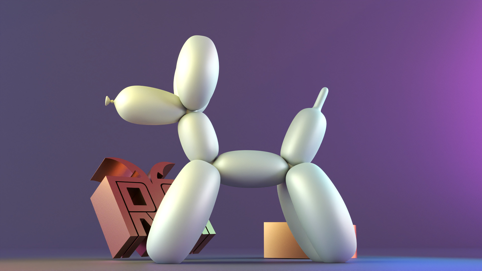 Balloon Dog kaws 3D print model_6