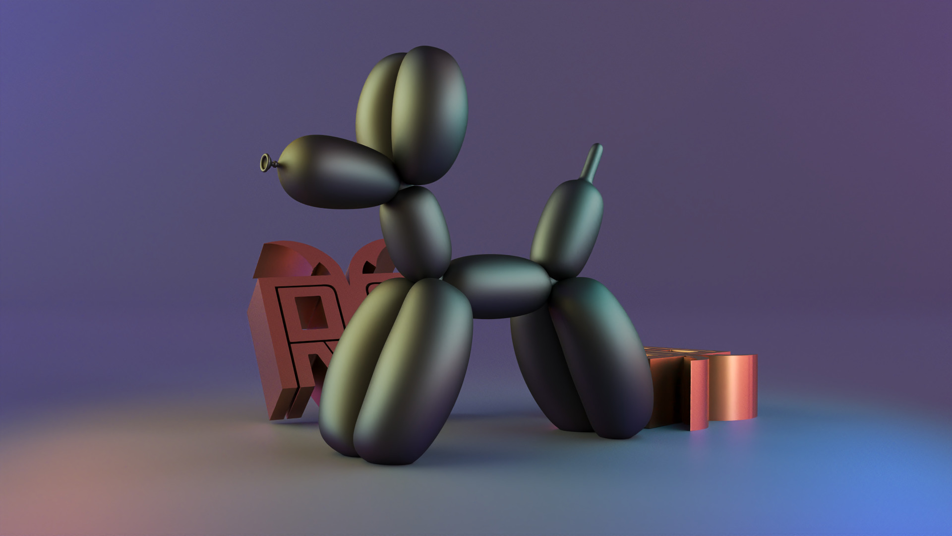 Balloon Dog kaws 3D print model_2
