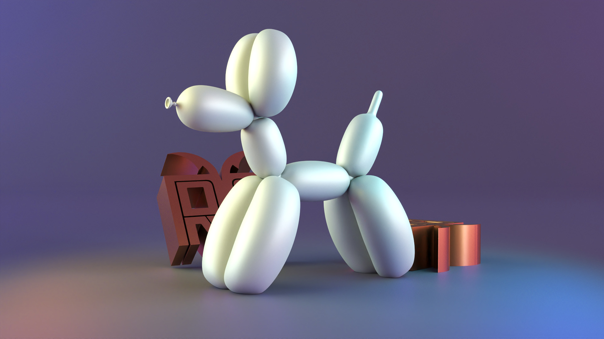 Balloon Dog kaws 3D print model_3