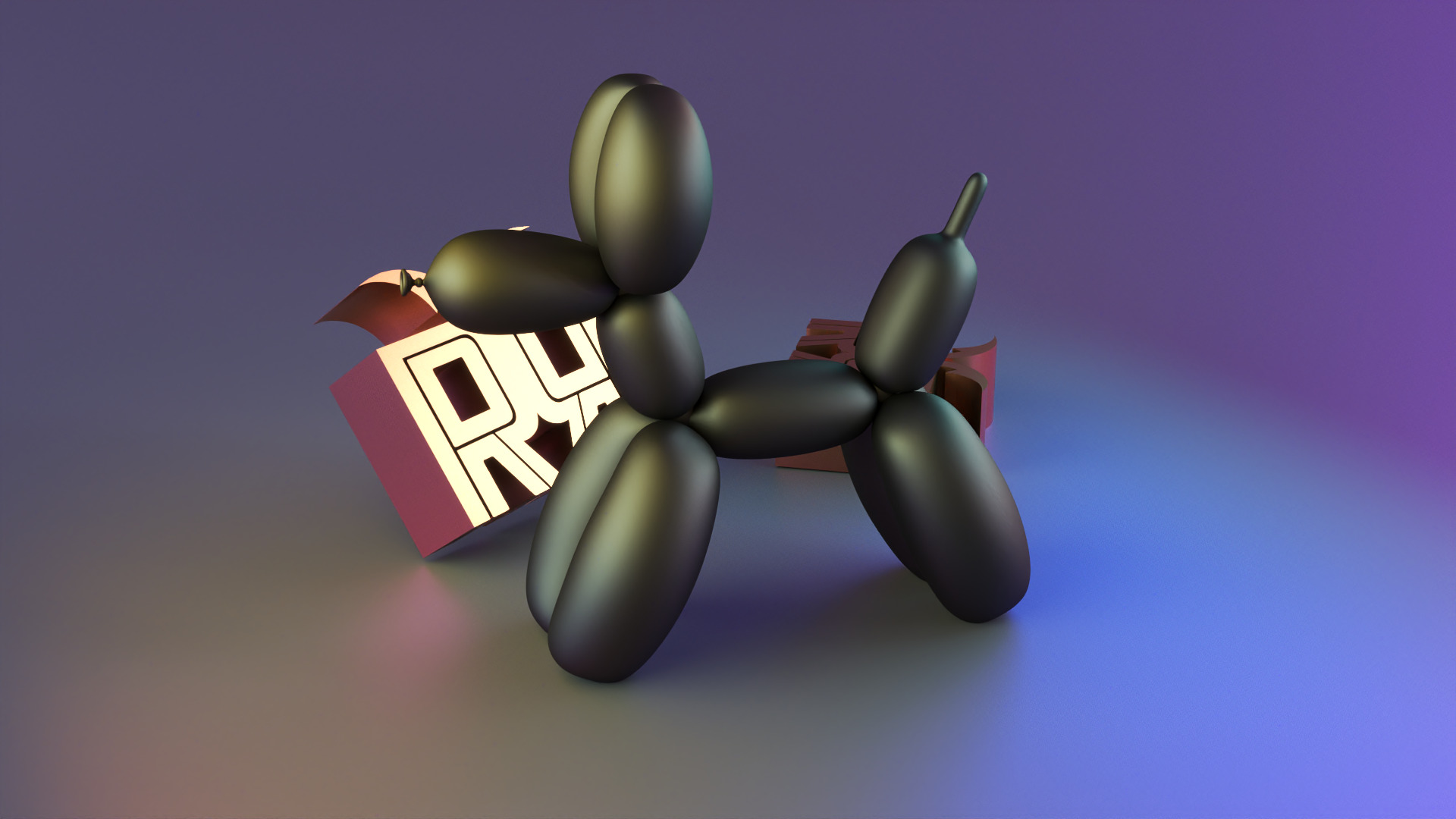 Balloon Dog kaws 3D print model_1