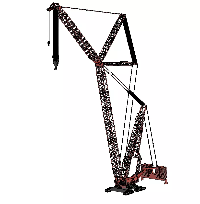 Revit Family Parametric Crawler crane Manitowoc 31000 3D model_0