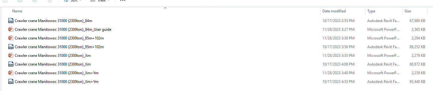 Revit Family Parametric Crawler crane Manitowoc 31000 3D model_4