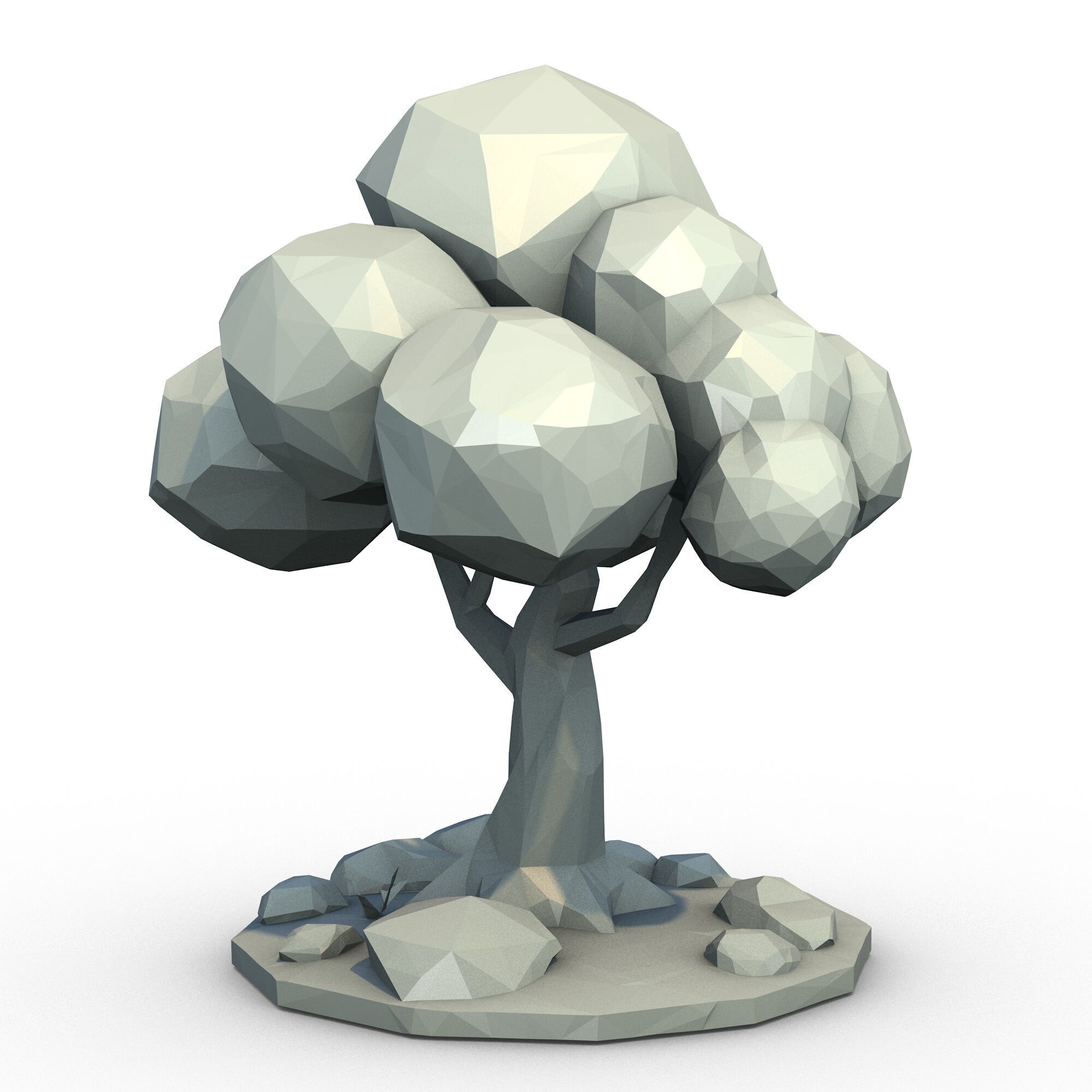 Low Poly Tree 3D model_2