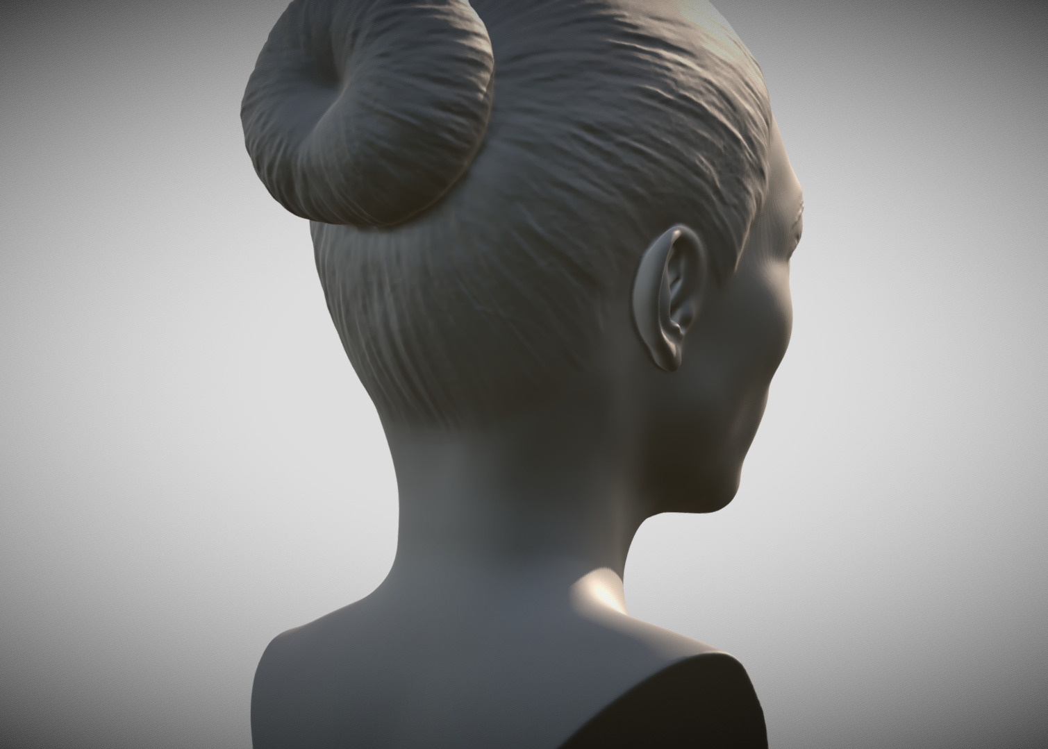 Attractive woman bust 3D printing ready 6 3D print model_5