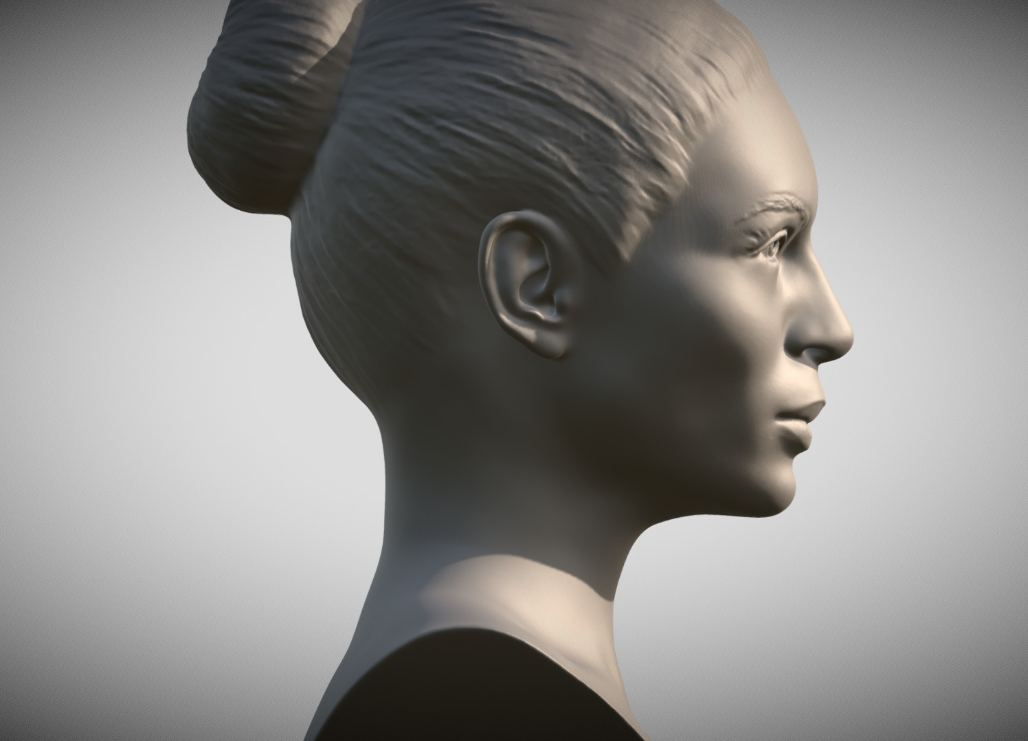 Attractive woman bust 3D printing ready 6 3D print model_6