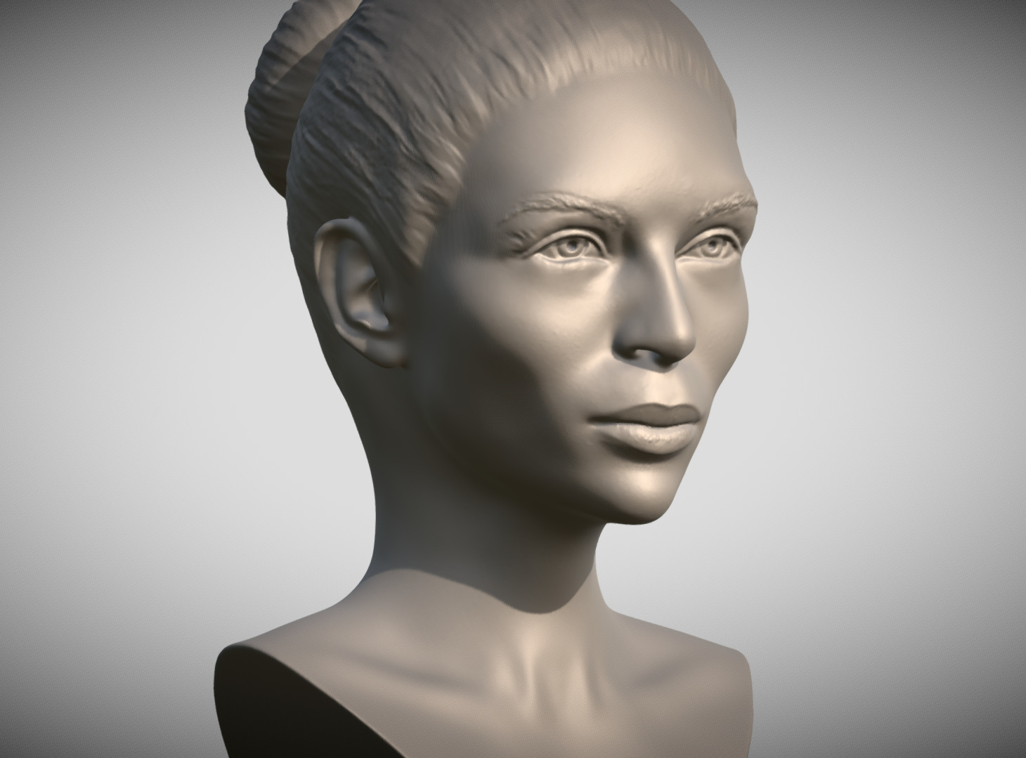 Attractive woman bust 3D printing ready 6 3D print model_7