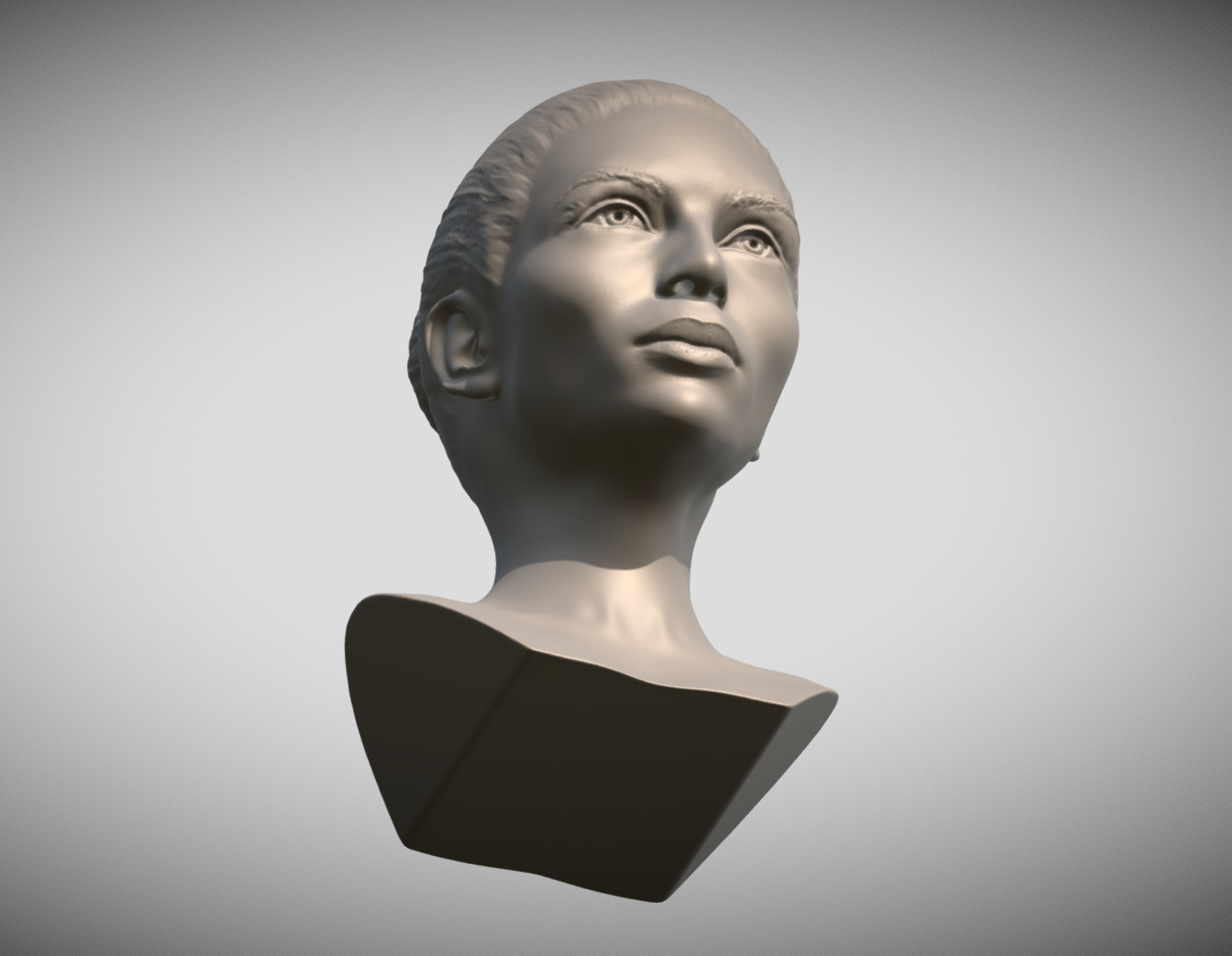 Attractive woman bust 3D printing ready 6 3D print model_13