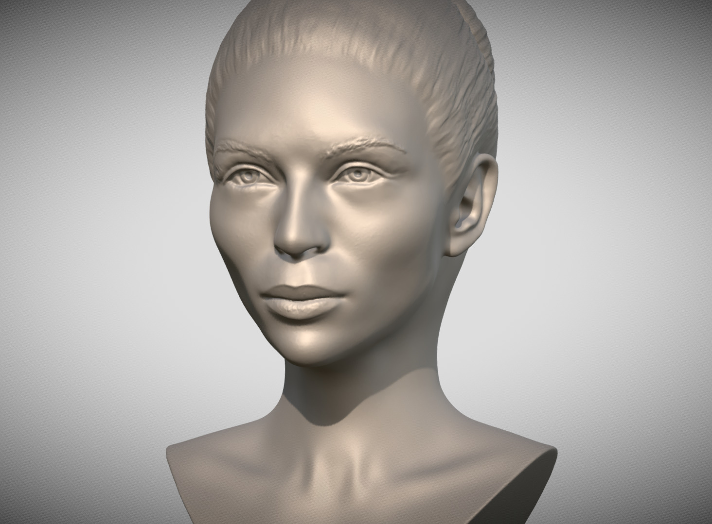 Attractive woman bust 3D printing ready 6 3D print model_1