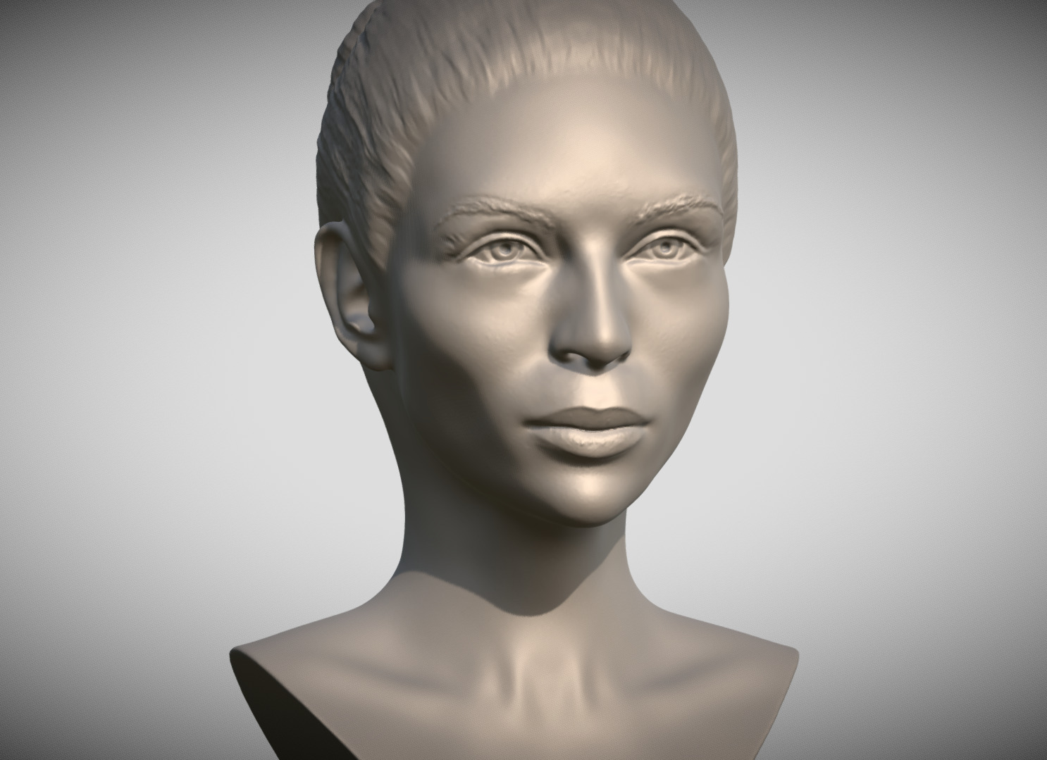 Attractive woman bust 3D printing ready 6 3D print model_8