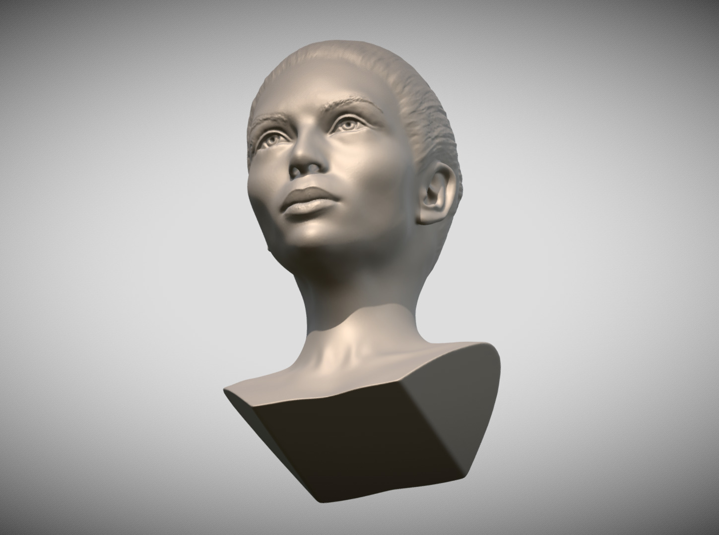 Attractive woman bust 3D printing ready 6 3D print model_12