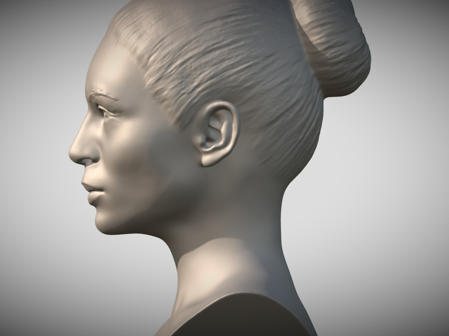 Attractive woman bust 3D printing ready 6 3D print model_3