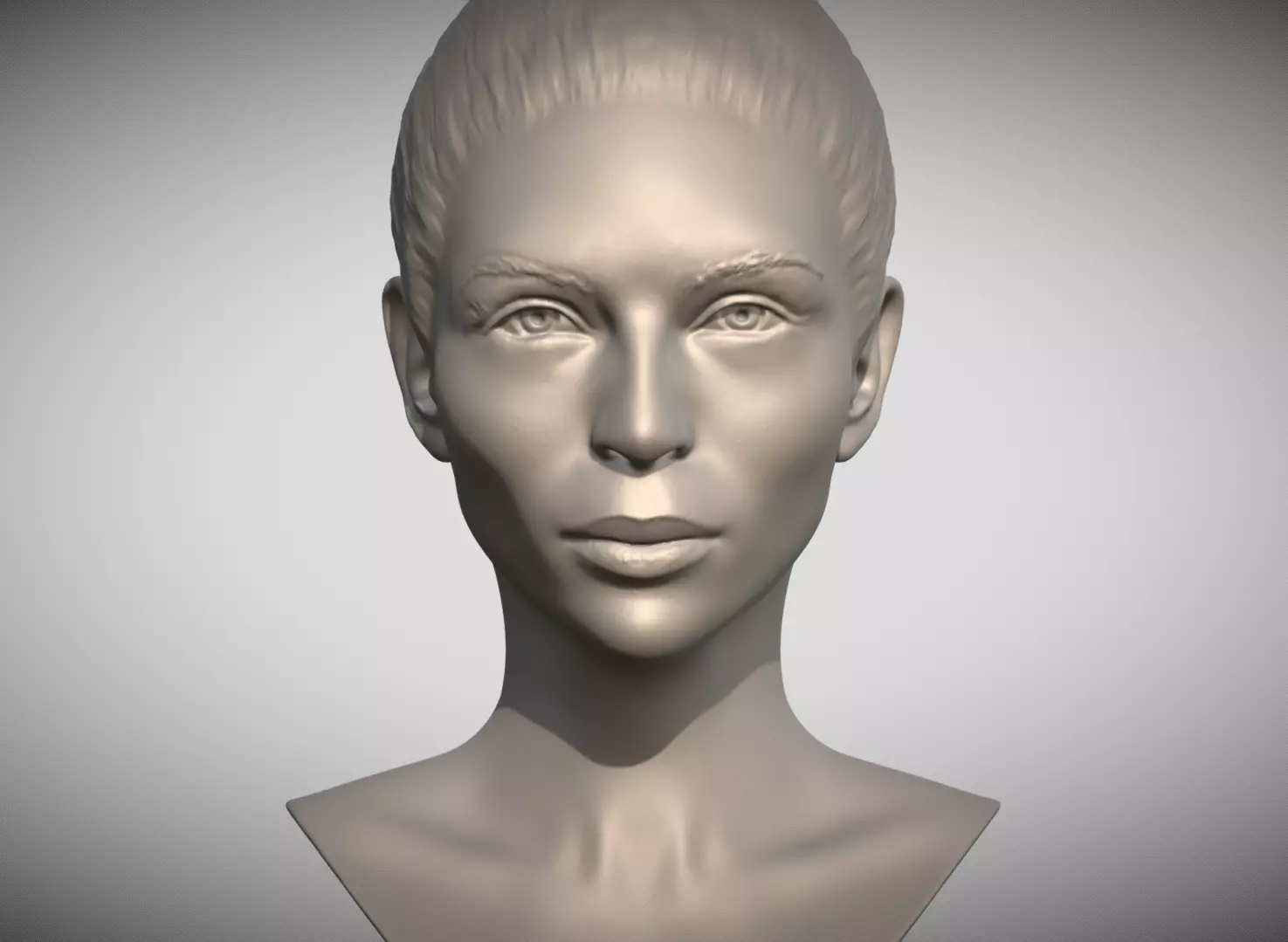 Attractive woman bust 3D printing ready 6 3D print model_0