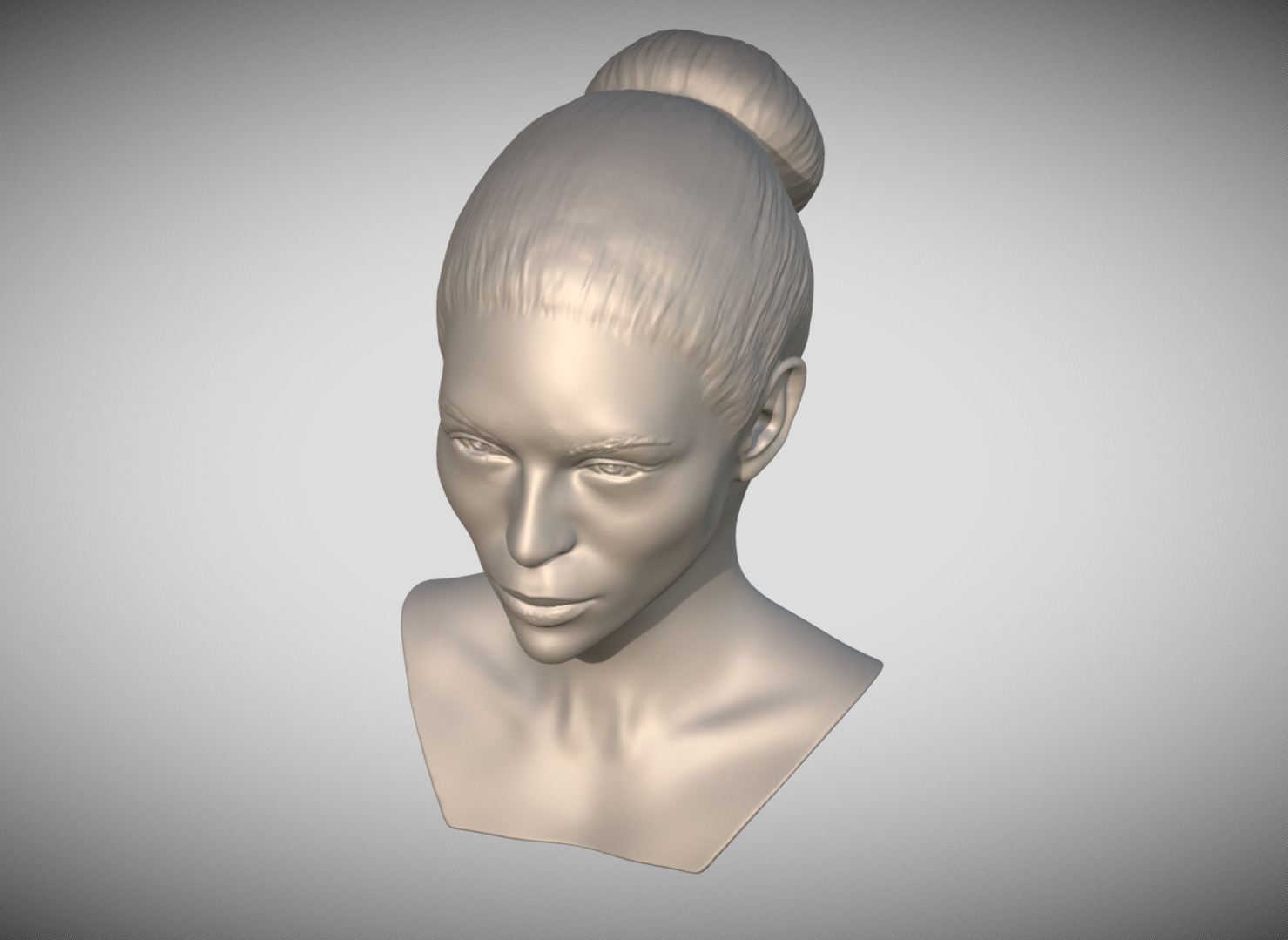Attractive woman bust 3D printing ready 6 3D print model_15