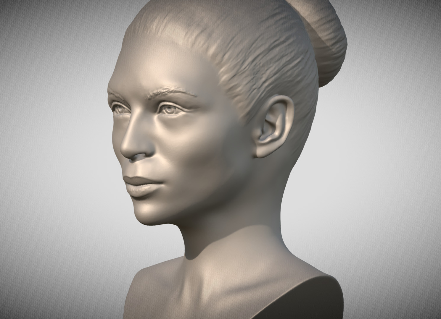 Attractive woman bust 3D printing ready 6 3D print model_2