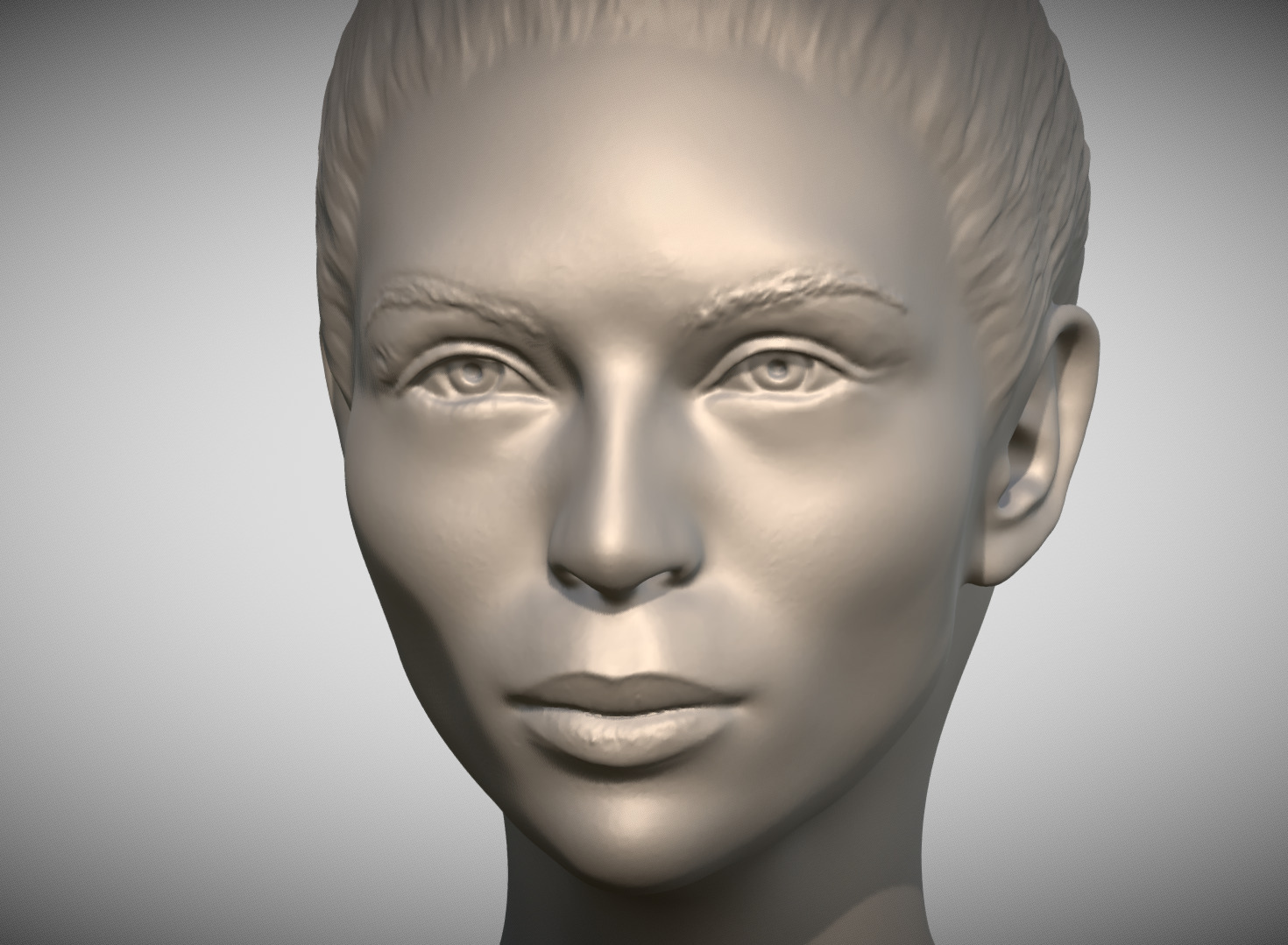 Attractive woman bust 3D printing ready 6 3D print model_11