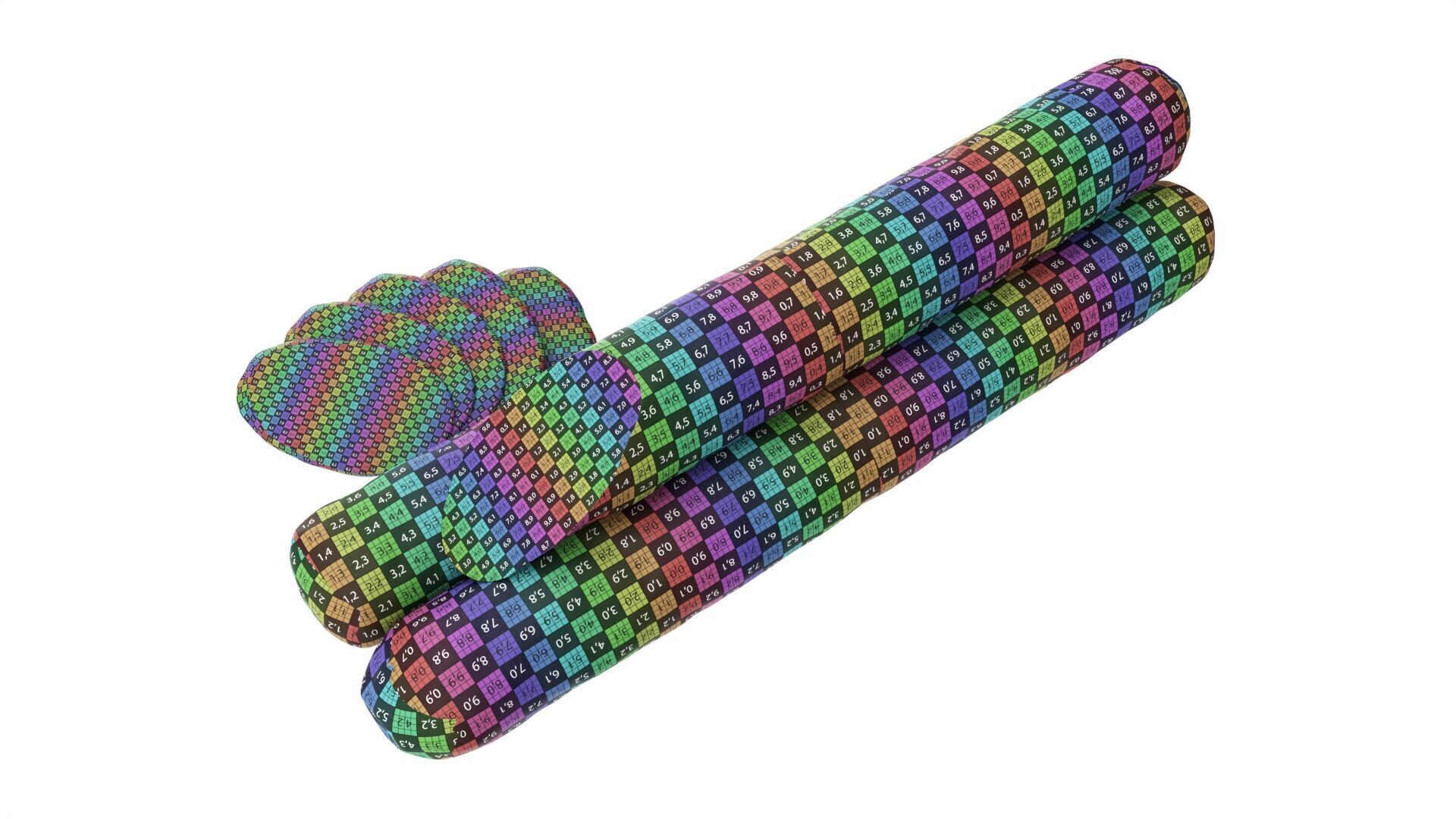 Dried sausage long whole and slices 02 Low-poly 3D model_8