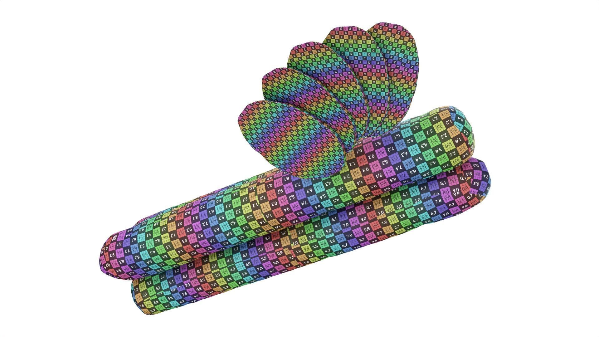 Dried sausage long whole and slices 02 Low-poly 3D model_9