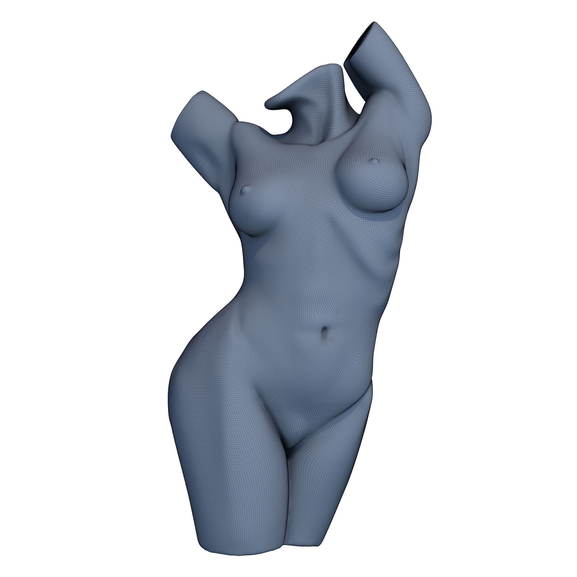 Nude Woman Torso Sculpture 3D Model 3D model_6