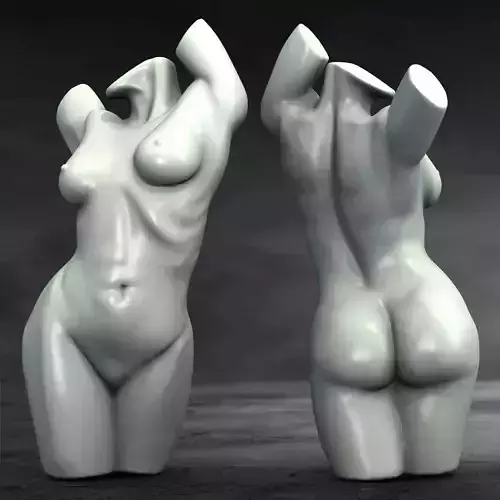 Nude Woman Torso Sculpture 3D Model 3D model
