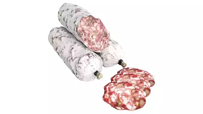 Dried sausage with walnuts whole and slices